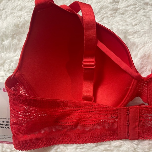 Ashley Stewart Lace Underwired Red T-Shirt Bra T-Shirt 38C - Picture 11 of 15